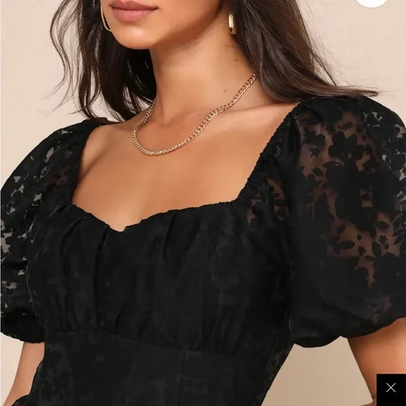 Lulu's Black Puff Sleeve Dress - Picture 8 of 10